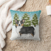ブラックトリペムブロークコーギスノーウィーウィンクリスマス クッション (ブランケット)