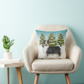 ブラックトリペムブロークコーギスノーウィーウィンクリスマス クッション (椅子)