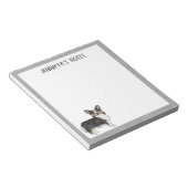 ブラックトリペンブロークウェルシュコーギードッグアンド文字 ノートパッド (アングル)