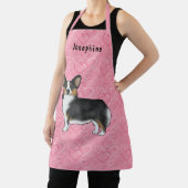 ブラックトリペンブロークウェルシュコーギーハート名 エプロン (インサイチュ)