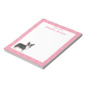 ブラックトリペンブロークウェルシュコーギーハート名 ノートパッド (回転)