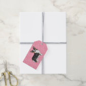 ブラックトリペンブロークウェルシュコーギーラブハートピンク ギフトタグ (より糸付き)