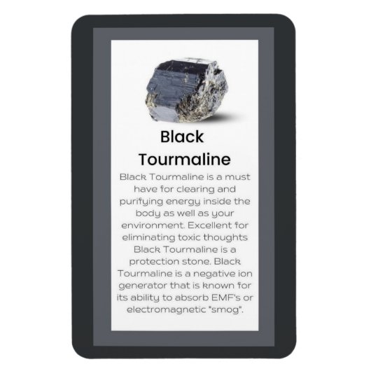ブラックトルマリン結晶意味ジュエリー表示 マグネット (縦)