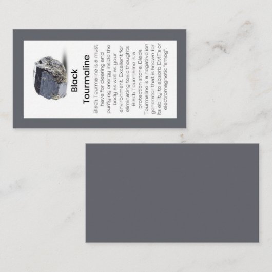 ブラックトルマリン結晶意味ジュエリー表示 名刺 (正面/裏面)
