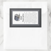 ブラックトルマリン結晶意味ジュエリー表示 長方形シール (バッグ)