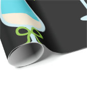 ブラックトレンディーカクテルパーティーホリデークリスマス ラッピングペーパー (ロールコーナー)