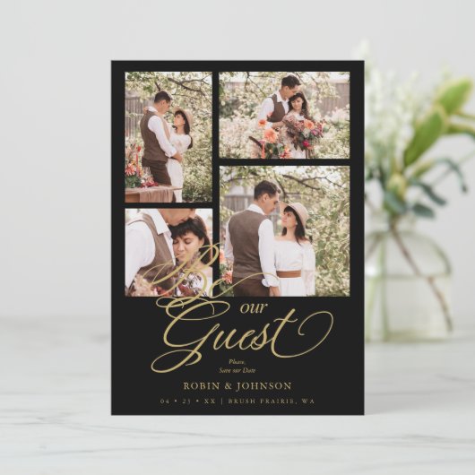 ブラックトレンディーコラージュ4枚フォトラグジュアリースクリプト (スタンド正面)