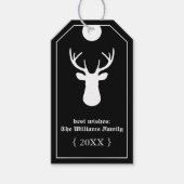 ブラックトレンディーディアヘッド ギフトタグ (正面)
