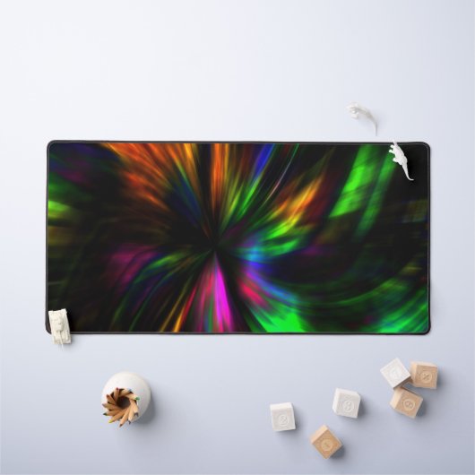 ブラックトレンディーモダン美的パターン デスクマット (キッズテーブル)