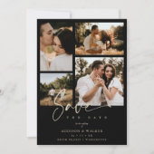 ブラックトレンディー結婚コラージュの救日付4枚 (正面)