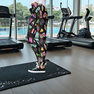 ブラックトレンディー80sエレガントスタイル レギンス