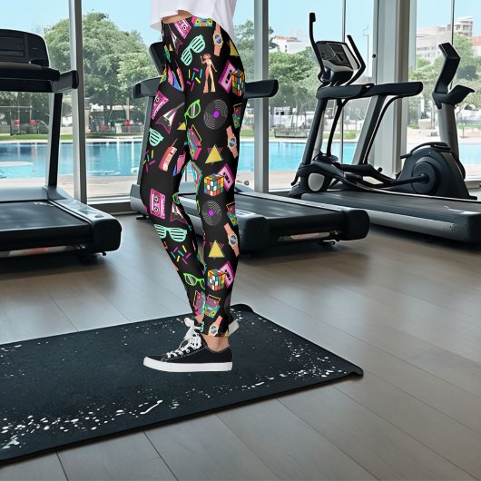 ブラックトレンディー80sエレガントスタイル レギンス