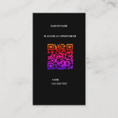 ブラックトレンディーInstagram QRコードソーシャルメディア 名刺 (正面)