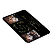 ブラックトレンドシックエレガントクリスマス2写真家族 マグネット (右側)