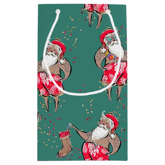 ブラックトロピカルサンタ抱き枕 スモールペーパーバッグ (裏面)