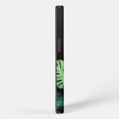 ブラックトロピカルリーフパターン電話ケース iPhoneケース (右側面)