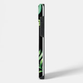 ブラックトロピカルリーフパターンiPhone 14ケース iPhoneケース (左側面)