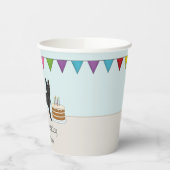 ブラックドイツシェパードカラフルハッピーバースデー 紙コップ (左)