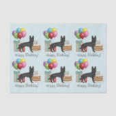 ブラックドイツシェパードカラフルハッピーバースデー 薄葉紙 (正面)