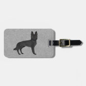 ブラックドイツシェパードキュートGSD犬とカスタム文字 ラゲッジタグ (正面横)