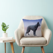 ブラックドイツシェパードドッグビーチポートレート クッション (椅子)