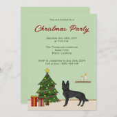 ブラックドイツシェパードドッグフェスティバルクリスマスパーティー 招待状 (正面/裏面)
