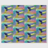 ブラックドイツシェパードラッピング紙 ラッピングペーパー (フラット)