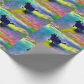 ブラックドイツシェパードラッピング紙 ラッピングペーパー (角)