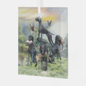 ブラックドイツ短編ポインタ ガラスオーナメント (正面左)