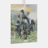 ブラックドイツ短編ポインタ ガラスオーナメント (正面右)