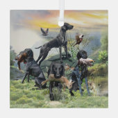 ブラックドイツ短編ポインタ ガラスオーナメント (裏面)