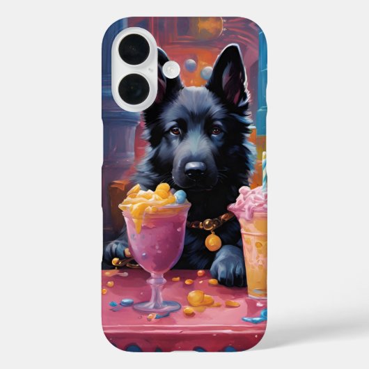 ブラックドイツ羊飼い、アイスクリーム Case-Mate iPhoneケース (裏面)