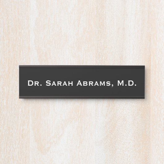 ブラックドクターズオフィスドクタードアサイン名プレート サインプレート (正面)