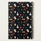 ブラックドクターナース機器パターンモノグラム プランナー手帳 (裏面)