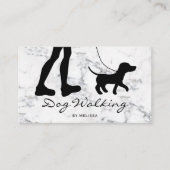 ブラックドッグウォーカーシルエットフェイクオン大理石 名刺 (正面)