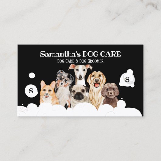 ブラックドッグスパサロン シッティングバス グルーマー 名刺 (正面)