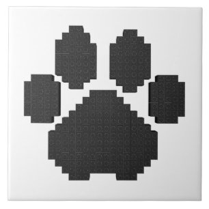 ブラックドッグパウプリントビルディングブロック タイル