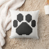 ブラックドッグポープリント建物ブロック クッション (ブランケット)