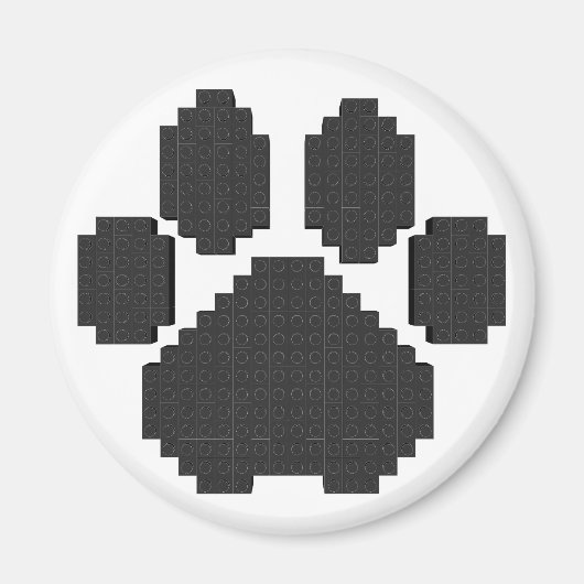 ブラックドッグポープリント建物ブロック マグネット (正面)