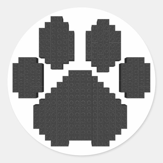 ブラックドッグポープリント建物ブロック ラウンドシール (正面)