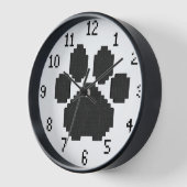 ブラックドッグポープリント建物ブロック 壁時計 (傾斜)