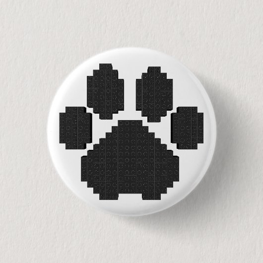 ブラックドッグポープリント建物ブロック 缶バッジ (正面)