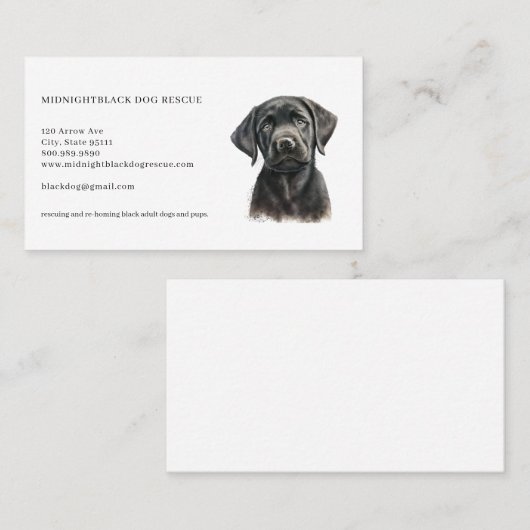 ブラックドッグレスキュー団体や組織 名刺 (正面/裏面)