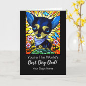 ブラックドッグChihuahuaからハッピーお父最高の様の日 カード (黄色い花)