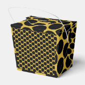 ブラックドットスタイルのゴールドお持ち帰り 2x2x2.75 フェイバーボックス (裏面サイド)