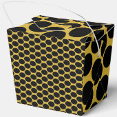 ブラックドットスタイルのゴールド テイクアウト 3x2.75x3.75 フェイバーボックス (裏面)