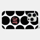 ブラックドットパターン – カスタムイニシャル Case-Mate iPhoneケース (裏面 (横))