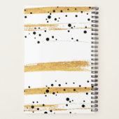 ブラックドット金ゴールド絵を描ストライプゴールディガープランナー プランナー手帳 (裏面)