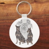 ブラックドベルマンドッグズ鍵 キーホルダー (正面)