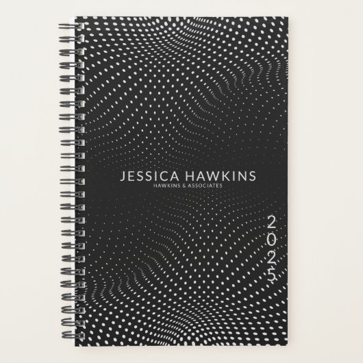 ブラックドポップ・アートのット年週 プランナー手帳 (正面)